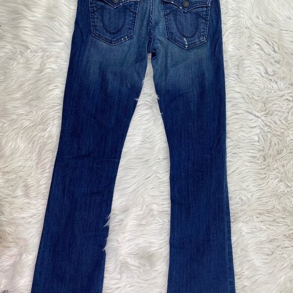 True Religion Women's Becca Midrise Bootcut Blue Size 26 Distressed - Picture 11 of 14